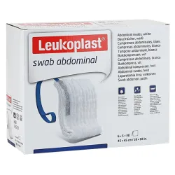 Leukoplast® uitstrijkje buik Steriel met röntgencontrastchip - Groen met lus | 6-laags, 20-laags | 45 x 45 cm | 96 Stück